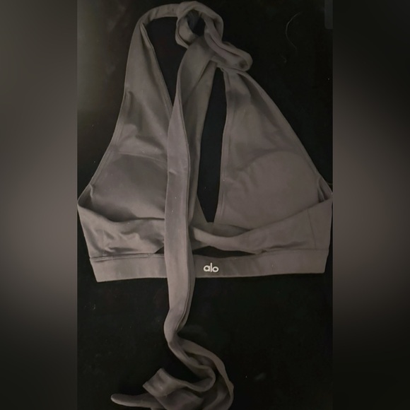 ALO Yoga Slate Gray Halter Bralette - Picture 5 of 5